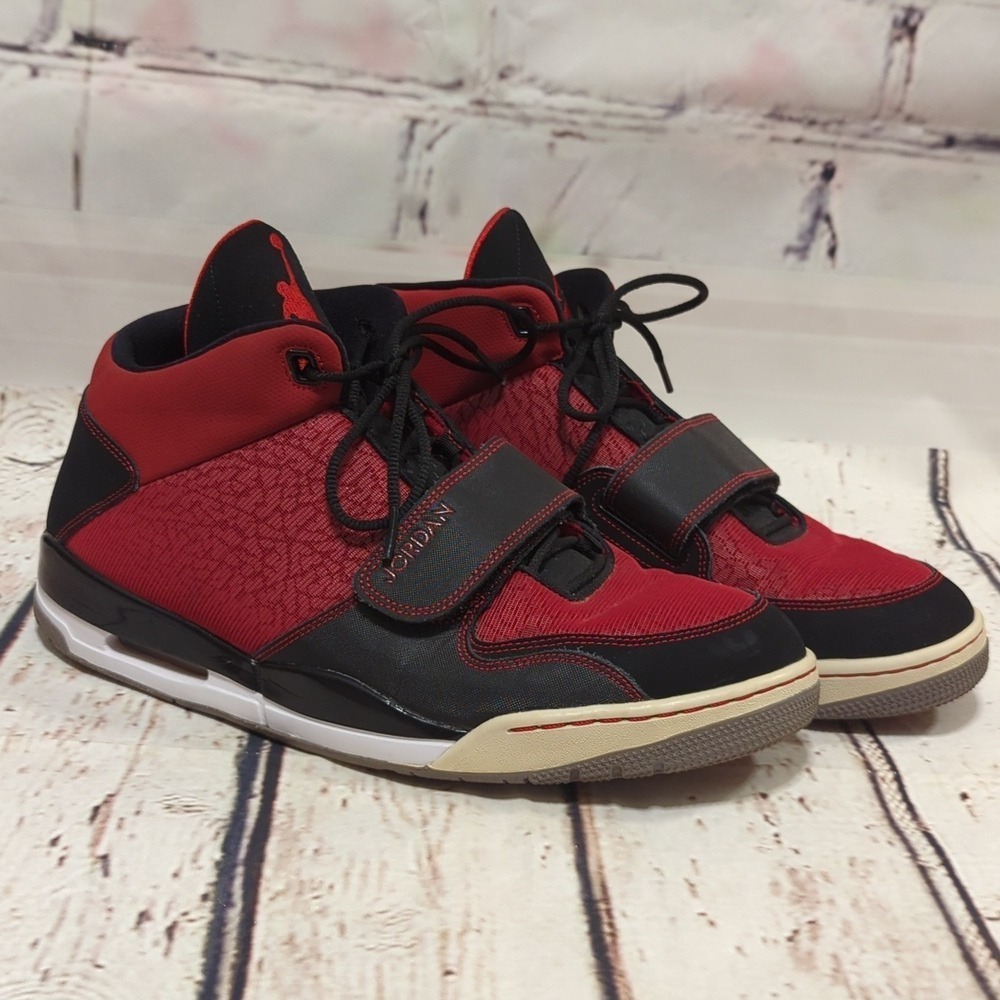 NIKE Mens Air Jordan Flight Club 90s Retro Basketball Sneakers SZ 13 Red/Black